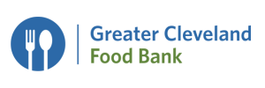 Greater Cleveland Food Bank Logo with fork and spoon incon.