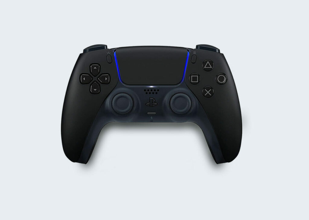 black playstation game controller