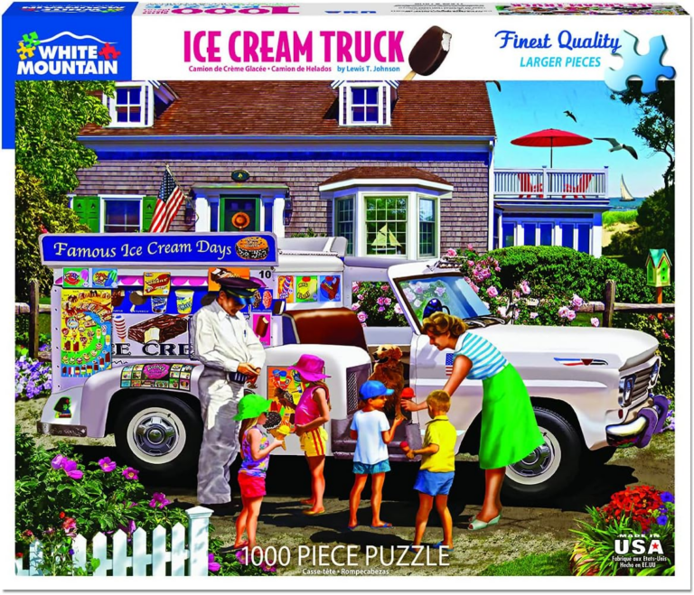 a family at an ice cream truck near the beach