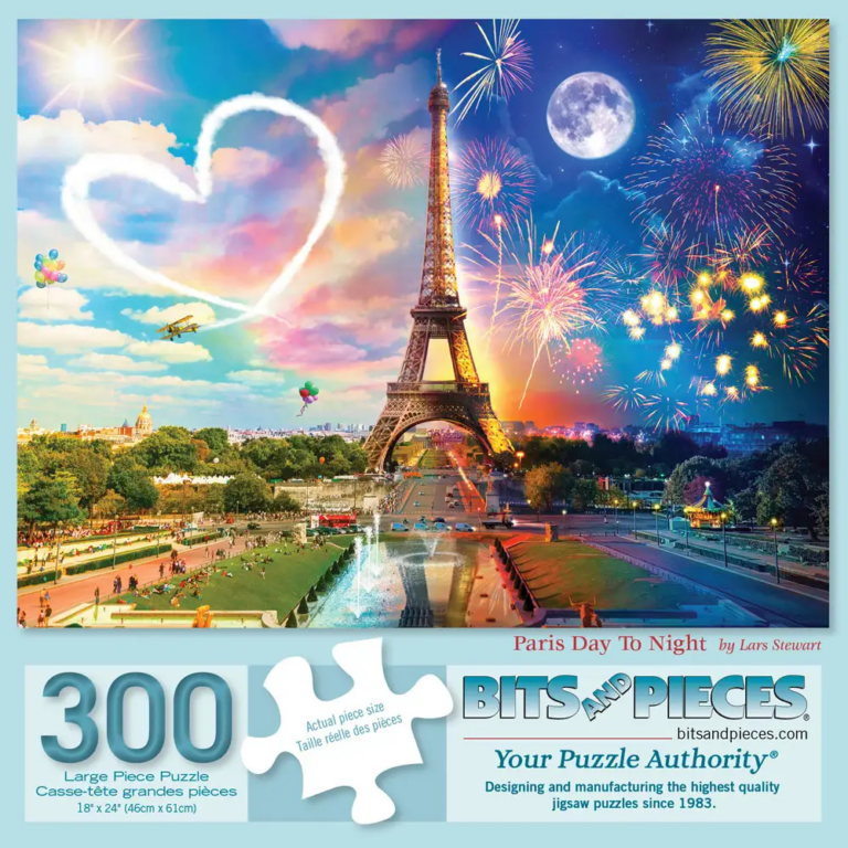 Paris Eiffel tower in the daylight and nighttime.