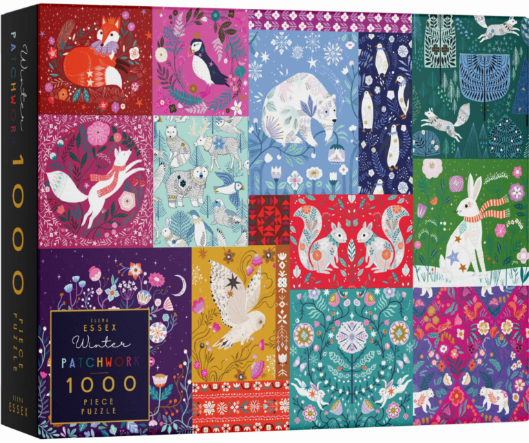 Winter Patchwork quilt with animals