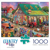 An Antique Market with lots of vintage items and tractors