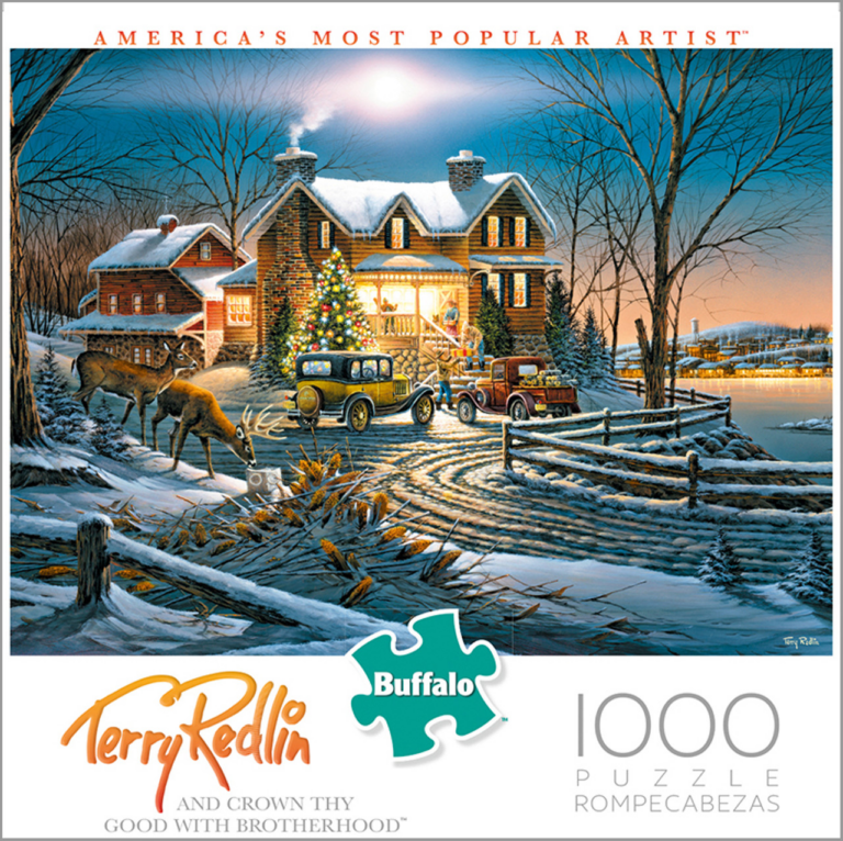 A Winter Scene in the country with a lit house.